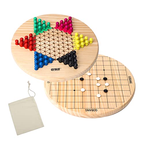 Juego de Mesa Dos en Uno de Damas Chinas y Gobang 11.5" miniatura 1
