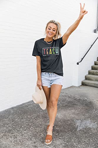 Teacher Shirt Women Teach Them to Be Kind T Shirt Teach Kindness Shirt Last Day of School Short Sleeve Tee Tops3