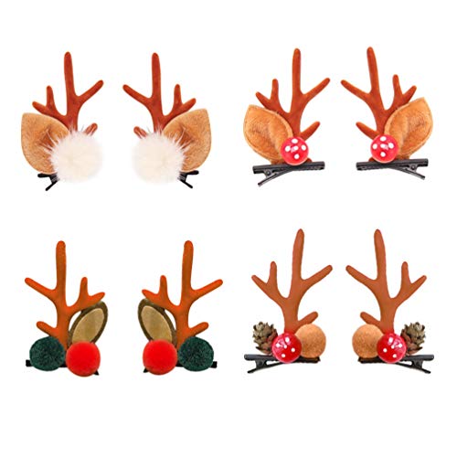Minkissy 4 Pairs Deer Antler Hair Clips Christmas Fawn Horn Barrettes Xmas Party Hair Pins Hair Accessories Minkissy 4 Pairs Deer Antler Hair Clips Christmas Fawn Horn Barrettes Xmas Party Hair Pins Hair Accessories