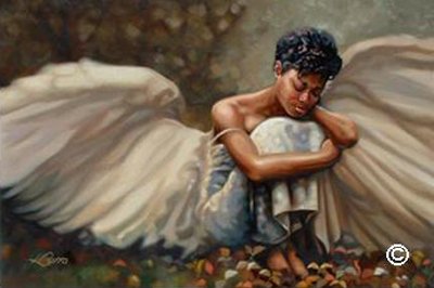 This Too Shall Pass - Poster by Henry Lee Battle African American Angel, Overall Size: 36x24, Image Size: 34x22