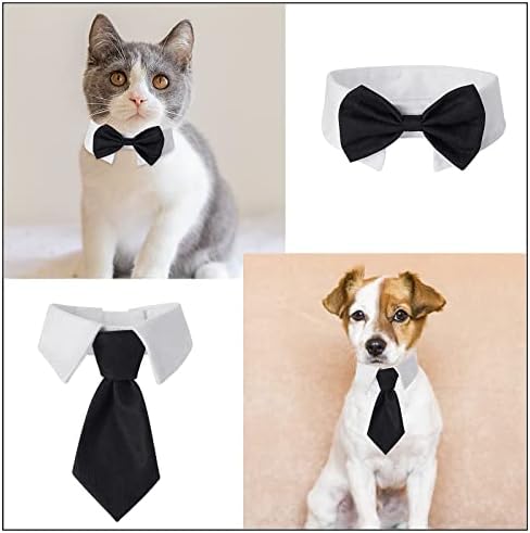 cobee Dog Cat Tuxedo Collar Adjustable Pets Dog Cat Bow Tie Cat Wedding Bow Tie Formal Puppy Bow Tie Tux Collar Pet Costume Necktie Collar Puppy Kitten Wedding Birthday Tux Collar Bow Tie for Dog Cat