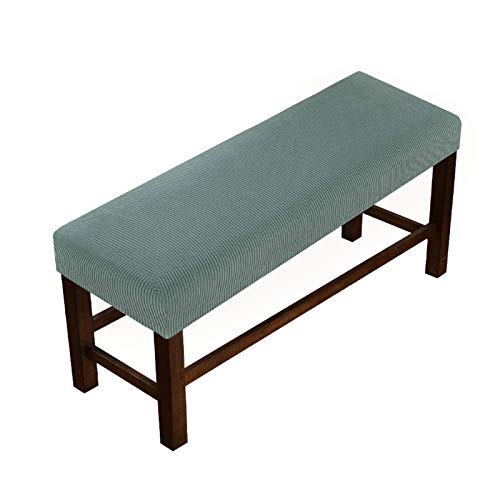 Zeeneek Polyester Elastic Bench Covers - Soft Stretch Upholstered Slipcover Removable Washable Seat Full Coverage Protector For Dining Living Room, Kitchen, Bedroom (L, Green) #TOP30