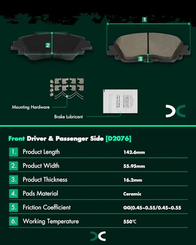 Image of SCITOO D2076 D1879 8PCS Front Ceramic Rear Metal Brake Pad Sets | Fit For Lexus For ES250,For ES300h,For ES350,For UX200,For UX250h,For UX300h,For Toyota For Avalon,For Camry,For C-HR