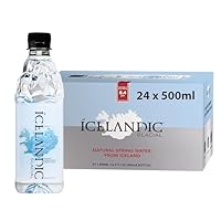 Icelandic Glacial Premium Natürliches Wasser 500ml Flaschen aus recyceltem PET x 24 pro Pack – Alkalisch/Niedriger pH-Wert, BPA-frei, Klimaneutral aus der isländischen Quelle. Geringer TDS-Gehalt.