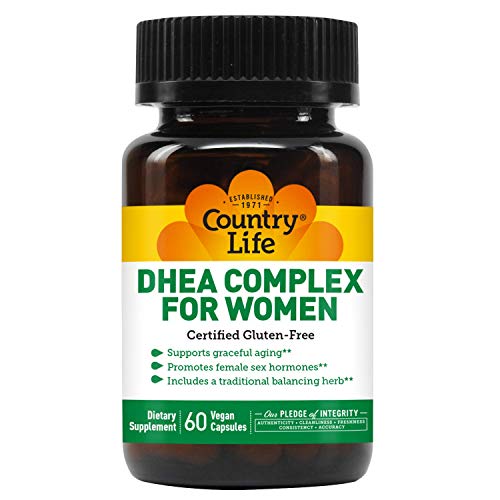Country Life DHEA Complex for Women - 60 Vegan Capsules - Supports Graceful Aging - Promotes Female Sex Hormones