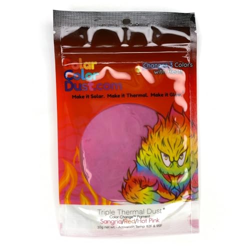 Solar Color Dust Triple Thermal Dust, 10 gram Bag, Sangria/Red/Hot Pink