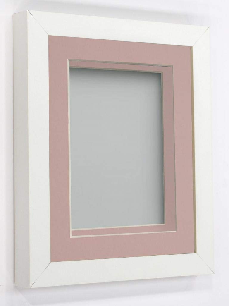 Rickman Box Frame White with Pink Mount, 10x8 for 8x6 inch