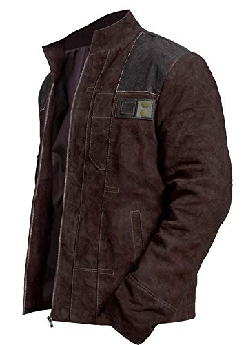 Mens Brown Star Movie Space Solitary Cosplay Costume Suede Leather Jacket2