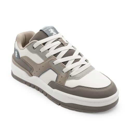 Image of Red Tape Men's Sneakers White Brown Pu Round Lace-Up All-Day Comfort