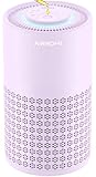 AIRROMI Air Purifier for Bedroom with HEPA 3-in-1 Filter, Pet Air Purifier for Home Cat Pee Smell, Covers Upto 990 Ft², Quiet 360°intake Air Cleaner for Pet Hair,Allergies,Pollen,Smoke A2001 Purple