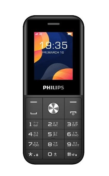 Image of PHILIPS All-New E2102 Sleek & Stylish |Keypad Mobile with 1.77 inch Screen|1000 MAH Battery | 2030mm Speaker| Wireless FM | Bright Torch| Digital Camera|Black