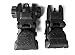 Ade Advanced Optics Tactical Automatic Button Quick Deploy Black Color Front & Rear Flip Push Backup Polymer BUIS Aiming Sights