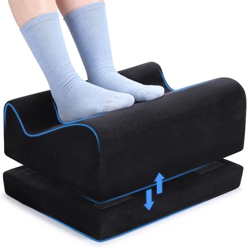 Ergonomic Foot Rest for Under Desk at Work, Multi-Angle Adjustable Height Under Desk Footrest for Office Gaming Chair, High-Density Foam Footstool Leg Elevation Pillow for Back Hip Knee Pain Relief by Noverlife - Used condition - US$17.65