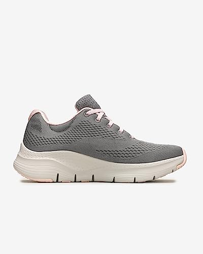Skechers Women's Arch FIT-Sunny Outlook Sneaker, Grey/Pink, 6.5 | Image 1