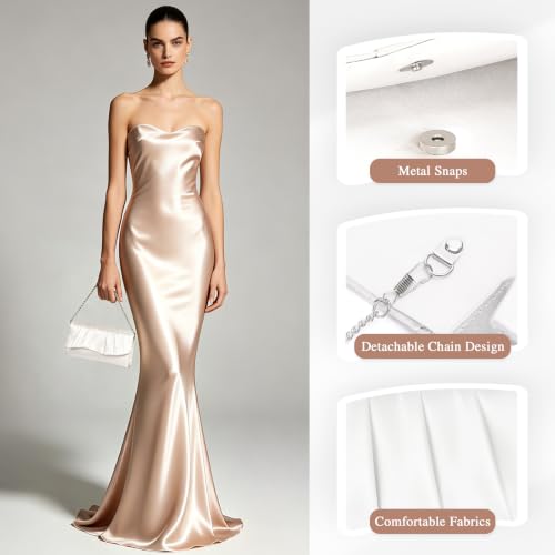 Image of UBAYMAX Clutch Purses for Women Formal, Pleated Satin Evening Bag Purse Handbags Evening Clutch for Prom Party Wedding