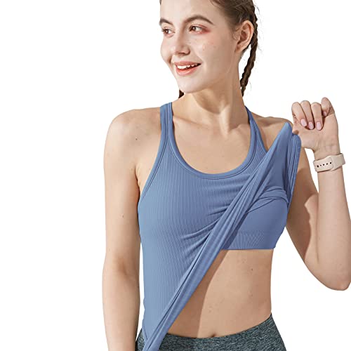 Image of sphinx cat Womens Ribbed Workout Crop Tops with Built in Bra Yoga Racerback Tank Top Slim Fit