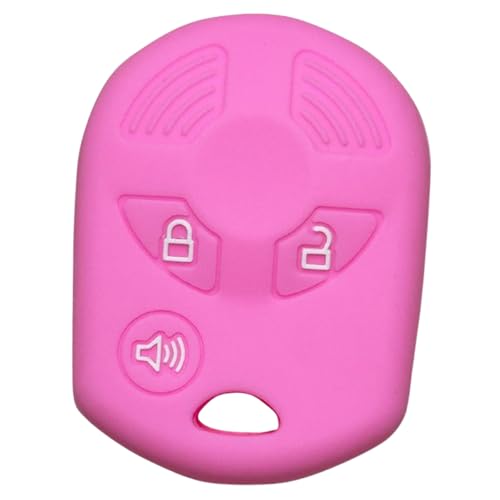 Silicone Key Fob Cover, Remote Key Protector Fit for Ford C-Max 2013-2015 Escape 2005-2016 Fusion 2006-2012 Taurus X 2008-2009, 3 Buttons Key Fob Cover Protector for OUCD6000022 850K-D600022 (Pink)
