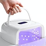 60W Rechargeable UV LED Nail Lamp, Faster Wireless Nail Dryer Gel Polish Light 42 Beads & Portable Handle, Professional Curing Lamp For Fingernail and Toenail, Auto Sensor & Quick Dry Nail Machine