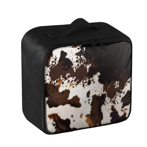 Image of Gomyblomy Brown Cow Print First Aid Kit Bag Portable First Aid Kit Bag Empty Large Capacity Medical Supplies Storage Bags Emergency Kit for Home Outdoor Travel Camping Hiking