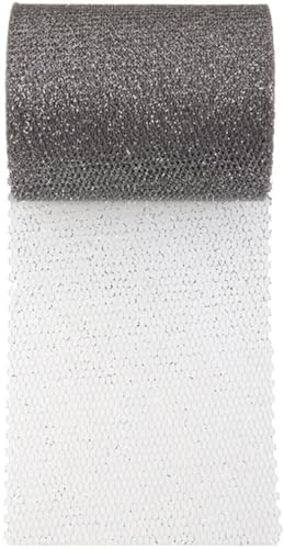 Générique Rouleau de Tulle 8cm x 10m (Gris pailleté)