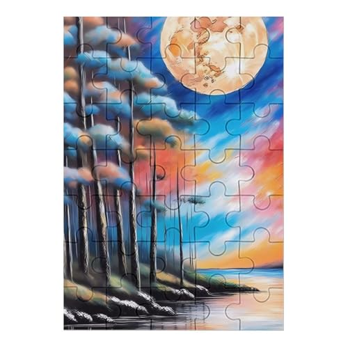 サンセットリバー 木製パズル パズル 娯楽 知育玩具 ストレス軽減 減圧 ジグソーパズル 装飾 室内装飾 壁飾り 誕生日プレゼント 初心者向け 子供 大人 35 PCS
