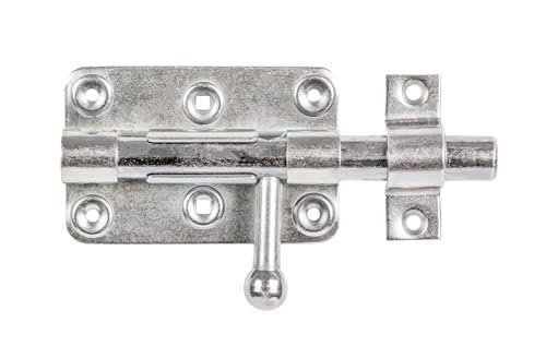 Gah Alberts Box or Fixed Round Button and Latch Door Bolt Lock, 129026, Hot-dip (Yellow) Galvanised Surface, 99 x 60 mm