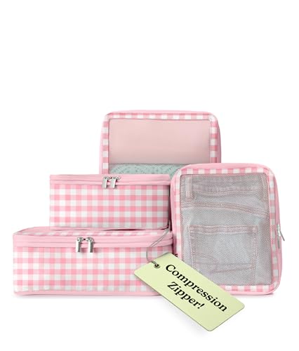 VANDEL Space-Saving Compression Packing Cubes for Kids + Women Compressible Carry On Suit Case Organizer Luggage Kids Packing Cubes for Baby Bag Organizer Pouches for Luggage Treavel Suitcase Cube