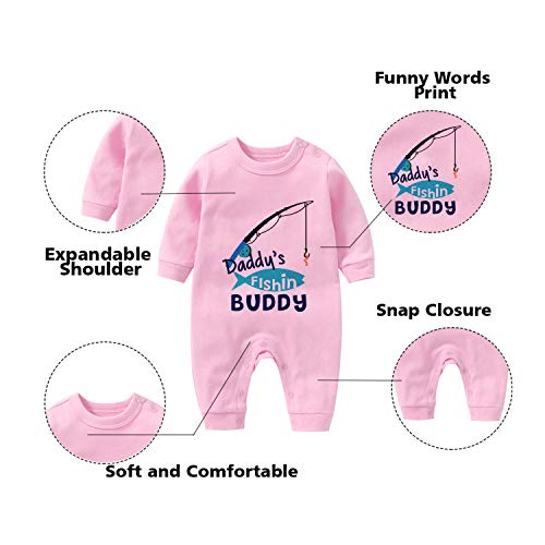 YSCULBUTOL Baby Twins Father Day Toddler Girl Clothes Daddy Fishing Buddy Baby Romper Birthday Dress3