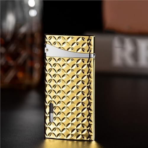 Encendedor metálico mini ultrafino portátil dorado
