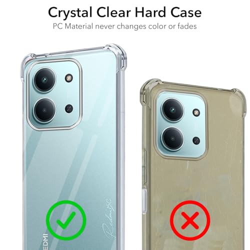 Image of Jkobi Shockproof Crystal-Clear Back Cover for Redmi 15C (Anti Yellow Case | Drop & Camera Protection | Hard Polycarbonate)