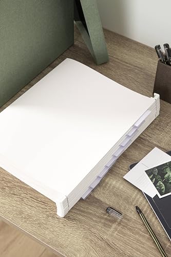 BIGSO 8er-Set Hängemappen inklusive Labels – Hängehefter aus Karton für die JOHAN Ordnungsbox – praktische Dokumentenaufbewahrung für Rechnungen, Rezepte oder Anleitungen – weiß