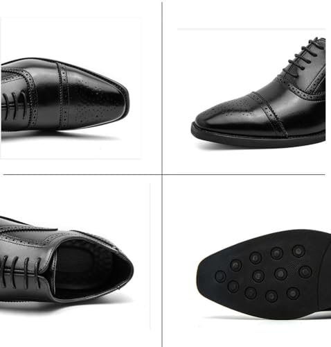 Mens Business Shoes Lace up Breathable Comfortable Dress Shoes for Evening Uniform Wedding Party School4