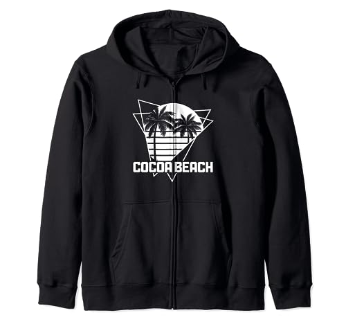Souvenir de surf retro vintage de Cocoa Beach, Florida, surfista de playa Sudadera con Capucha
