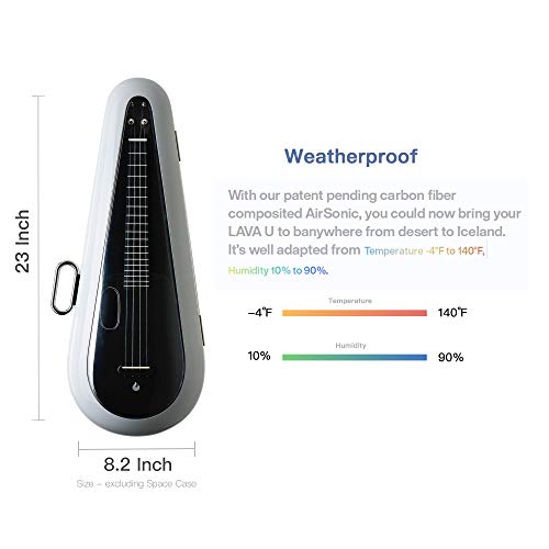 LAVA U Ukulélé en fibre de carbone avec effets Ukulélé de voyage ténor avec étui et câble de charge (FreeBoost, Sparkle… - Les Beatles, Paul McCartney, John Lennon, RIngo Starr, George Harrison LAVA U Ukulélé en fibre de carbone avec effets Ukulélé de voyage ténor avec étui et câble de charge (FreeBoost, Sparkle… – Image 5