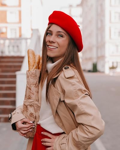 Image of Parquet Solid Color French Beret Hat. Classic French, Casual and Chic Lightweight Cap for Women
