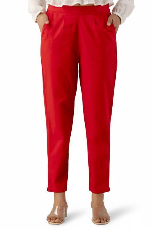 Image of Regular Fit Cotton Woman Trousers Pants Kurti Pant Casual Daily Formal Office Use