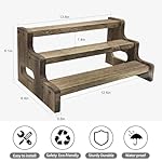 3-Tier Spice Rack, 13.8 Inch Wood Step Shelf Countertop Spice Storage Holder, Kitchen Pantry Cabinet Organizer Cupboard for Spice Bottles, Jars, Seasonings, Baking Supplies,Bathroom Organizer - Image 2