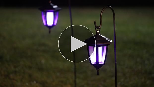 Dynaming 4 Pack Solar Halloween Flame Hanging Lights Outdoor