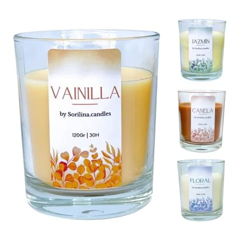 SORILINA Velas de Vainilla - Vela Cera Vegetal - Vela Aroma Intenso Cover