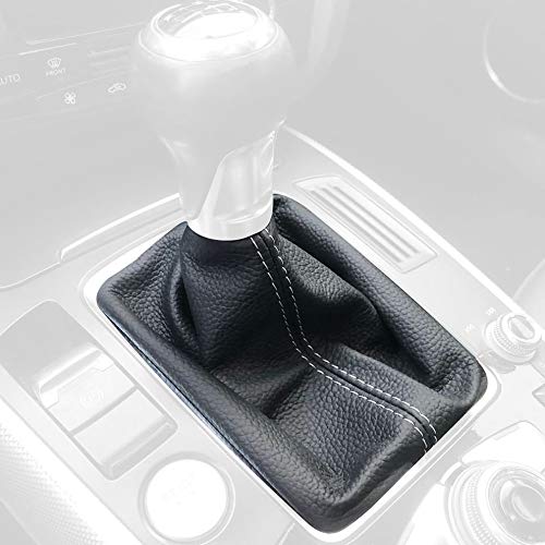 RedlineGoods Shift Boot Compatible with Audi A4 2008-16. Tailor Made - not Universal. Genuine top-Grade Italian Black Leather with Red Thread