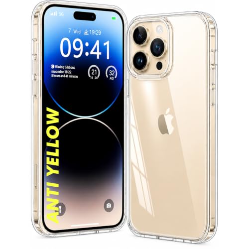 Image of DIZORO Crystal Clear Compatible with iPhone 13 Pro Max Case with Anti-Yellow Anti-Scratch Shockproof Transparent Cover
