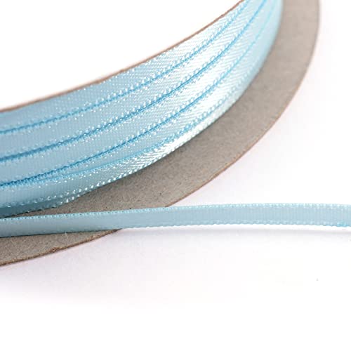 Vaessen Creative Satin Ribbon, Light Blue, 3mm x 100m Double-Sided Shine for Card Making Scrapbooks