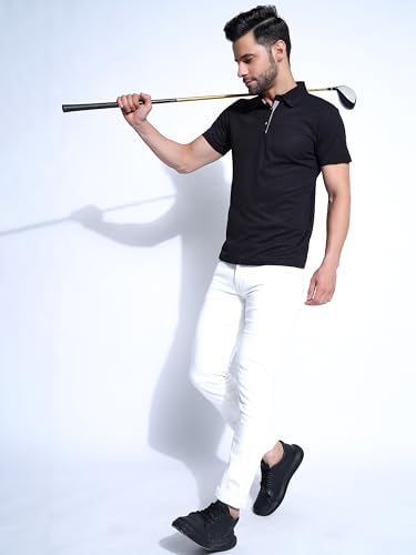 Image of Honky Tonky Men's Regular Fit Polo Neck Half Sleeve Printed Casual T-Shirt | Polo T-Shirt for Men