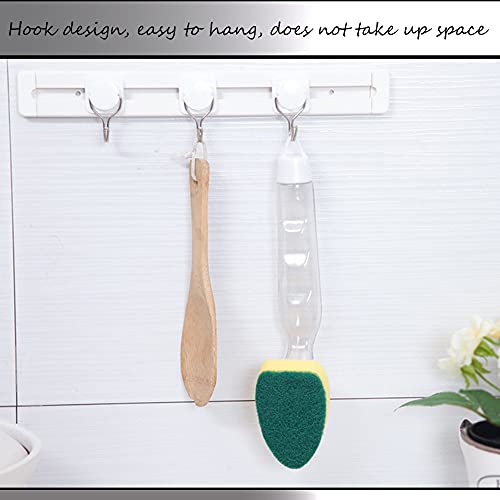 Putzschwamm Dish Schwamm Mit Griff Dish Wand Schwamm Spülbürsten mit Stiel Küche Spüle Reinigung Bürste Einschließen 1 Geschirrspülstab und 9 Ersatzkopf für Waschbecken Badezimmer Wasch Spülbecken