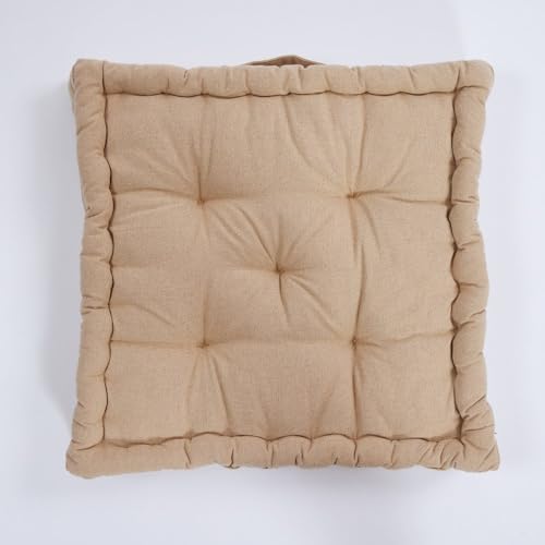 10XDIEZ Cojín de Suelo Cotton Beige (Beige   40x40cm)