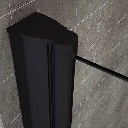 Porte de douche noire pliante pivotante pour rénovation de niche 96-100cm