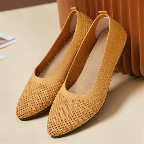 Women's Flats Shoes Women Comfortable Pointed Toe Flats Ballet Mesh Knit Flat Dressy Slip on Business Casual Dress Shoes for Women Breathable Knitted Memory Foam Non-Slip Dance Shoe2