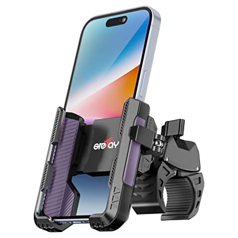 Grefay Soporte Movil Bicicleta【Desmontaje Rápido 1S+Nuevo Agarre Conector】 Soporte Movil Moto Cover