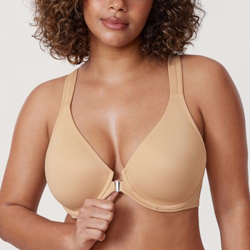 Image of DELIMIRA Women's Front Closure Racerback Plus Size Bra