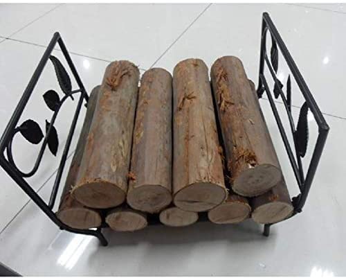 Portalegna da ardere in ferro battuto, supporto decorativo in metallo per attrezzi da camino, robusto, ideale per la casa e l'uso all'aperto